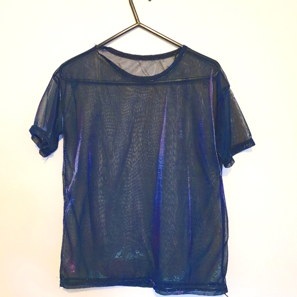 Tops - Blue and purple shift mesh t shirt